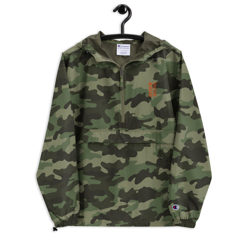 Soccer &God Vertical Orange Embroidered Champion Packable Jacket